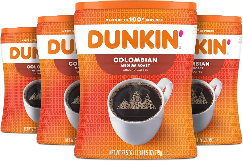 Dunkin' 100% Colombian Medium Roast Ground Coffee - Pack of 4 - Image 1